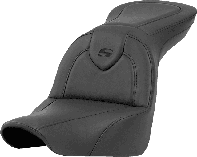 SADDLEMEN 0802-1569 Roadsofa™ Seat - without Backrest - Black/Black Stitching - FXLR/FLSB '18-'23
