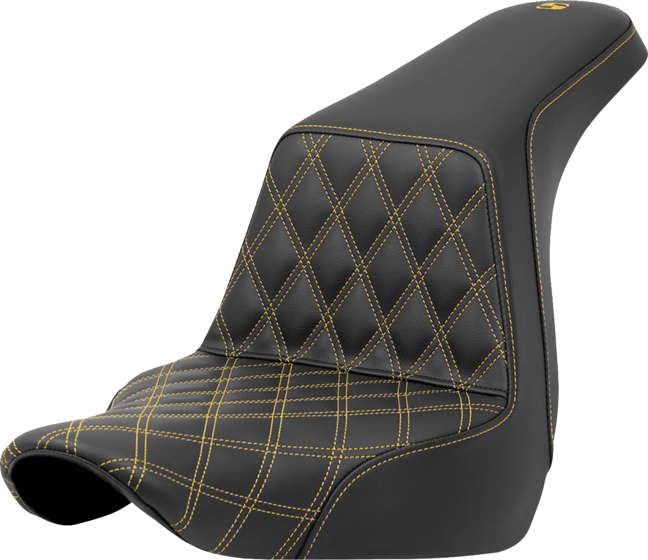 SADDLEMEN 0802-1572 Step-Up Seat - Front Lattice Stitch - Gold Stitch - FXLR/FLSB '18-'24