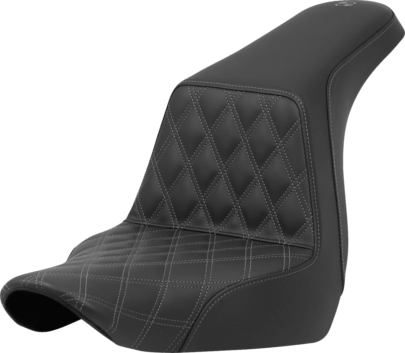 SADDLEMEN 0802-1574 Step-Up Seat - Front Lattice Stitch - Gray Stitch - FXLR/FLSB '18-'24