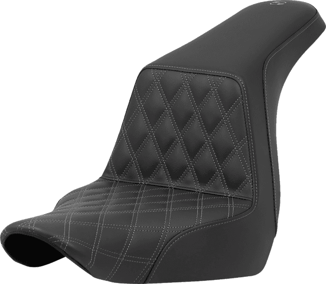 SADDLEMEN 0802-1574 Step-Up Seat - Front Lattice Stitch - Gray Stitch - FXLR/FLSB '18-'24