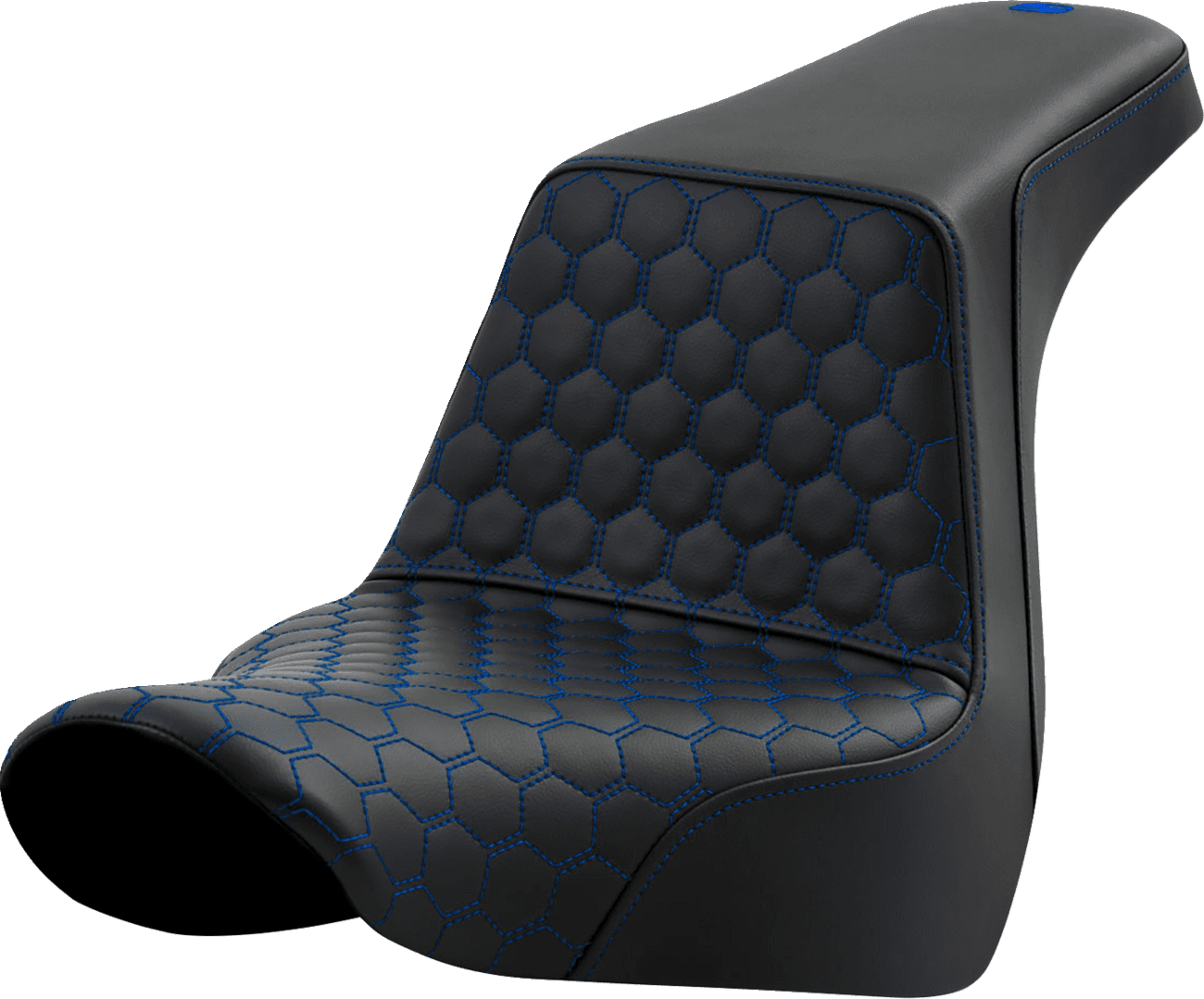 SADDLEMEN 0802-1582 Step-Up Seat - Honeycomb - Blue Stitching - FL/FX '18-'24
