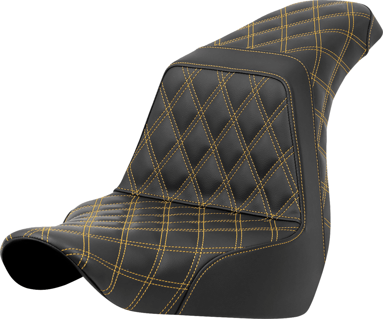 SADDLEMEN 0802-1587 Step-Up Seat - Full Lattice Stitch - Gold Stitch - FXLR/FLSB '18-'21