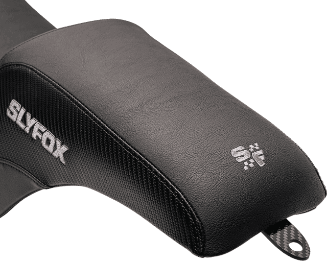 SLYFOX 0802-1590 Lowrider Drifter Seat - Gray Logo - Smooth Vinyl - Carbon Fiber - FXLR/FLSB '18-'24 — image 4 of 5