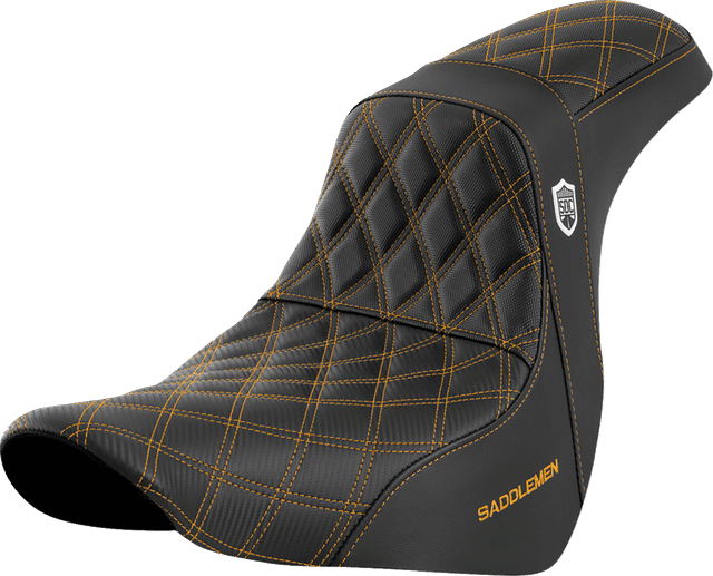 SADDLEMEN 0802-1592 Pro Series SDC Performance Seat - w/o Backrest - Gold Stitch - FL/FX '18-'20