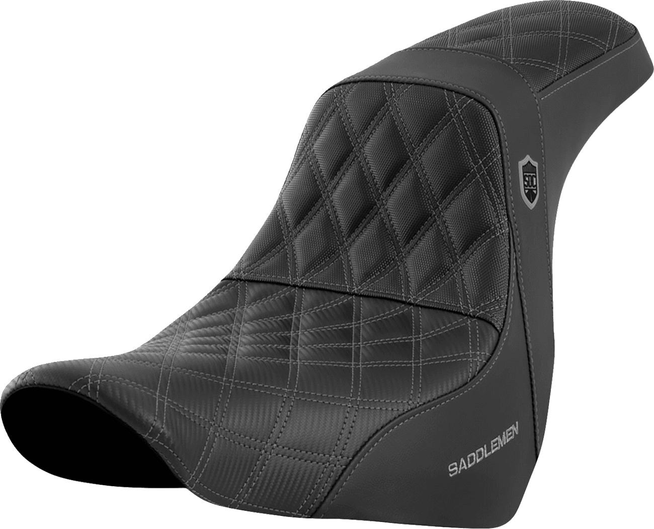 SADDLEMEN 0802-1593 Pro Series SDC Performance Seat - w/o Backrest - Gray Stitch - FL/FX '18-'20