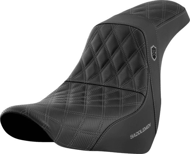 SADDLEMEN 0802-1593 Pro Series SDC Performance Seat - w/o Backrest - Gray Stitch - FL/FX '18-'20