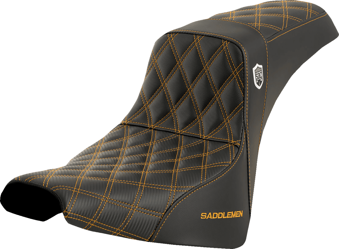 SADDLEMEN 0802-1604 Pro Series SDC Performance Seat - w/o Backrest - Gold Stitch - FXBB/FXST '18-'23