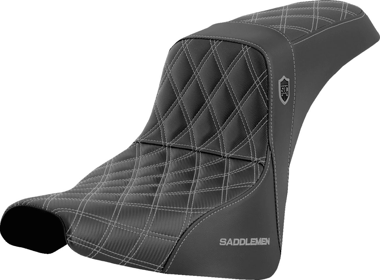 SADDLEMEN 0802-1607 Pro Series SDC Performance Seat - w/o Backrest - Silver Stitch - FXBB/FXST '18-'23