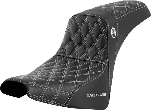 SADDLEMEN 0802-1608 Pro Series SDC Performance Seat - w/o Backrest - White Stitch - FXBB/FXST '18-'23