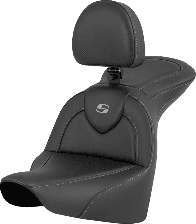 SADDLEMEN 0802-1618 RoadSofa™ Seat - Carbon Fiber - with Driver Backrest - FLFB/FXBR '18-'25
