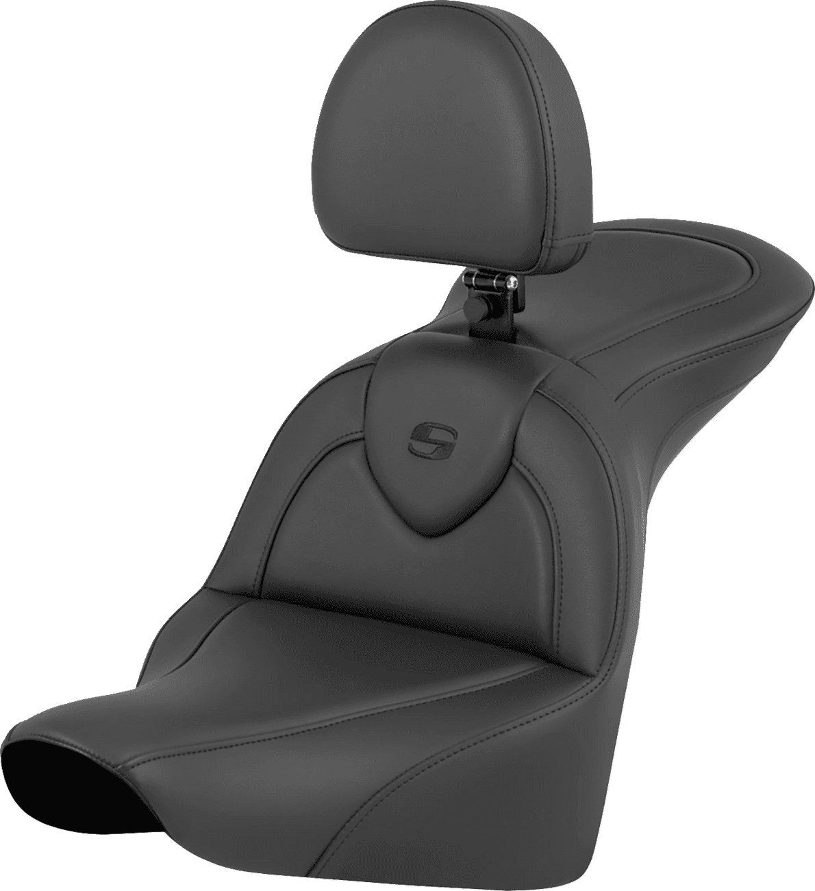 SADDLEMEN 0802-1620 RoadSofa™ Seat - Black - with Driver Backrest - FLFB/FXBR '18-'24