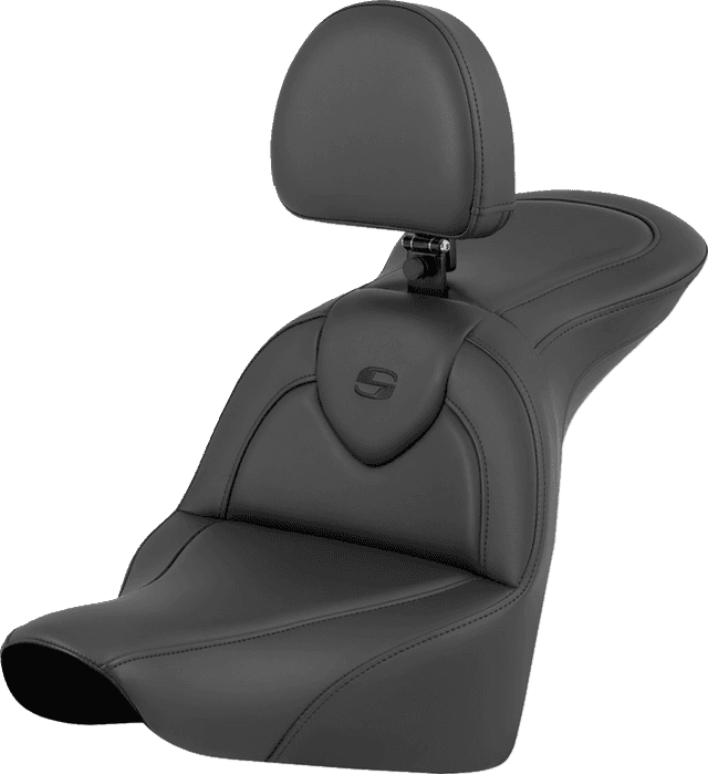 SADDLEMEN 0802-1620 RoadSofa™ Seat - Black - with Driver Backrest - FLFB/FXBR '18-'24