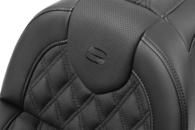 SADDLEMEN 0802-1623 Roadsofa™ Seat - with Backrest - Lattice Stitch - FXBR/S '18-'20 — image 3 of 5