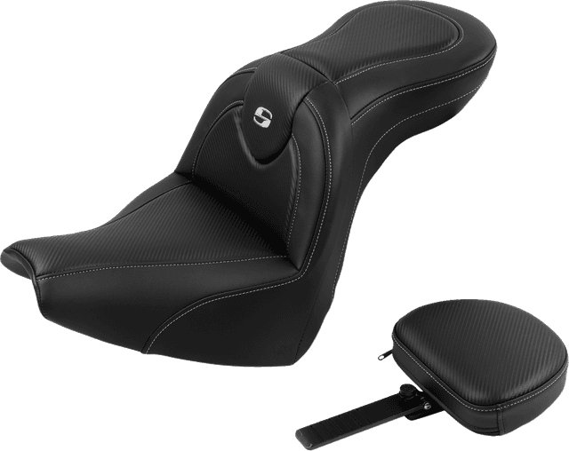 SADDLEMEN 0802-1625 Roadsofa™ Seat - with Backrest - Carbon Fiber - FXBR/S '18-'20 — image 1 of 5