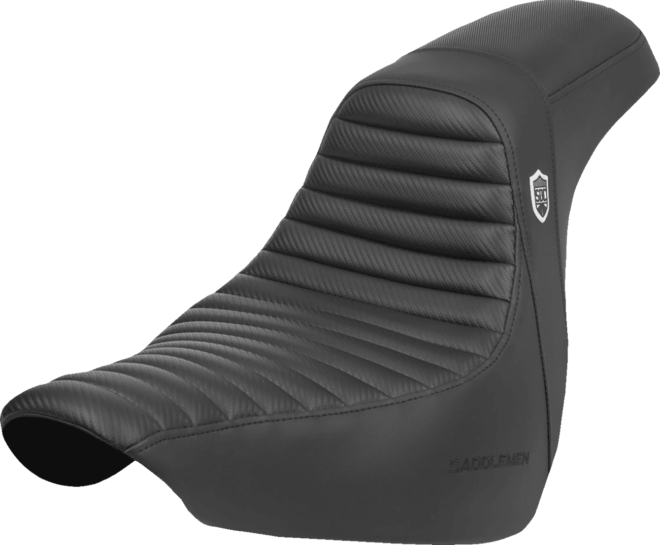 SADDLEMEN 0802-1645 Pro Series SDC Performance Seat - w/o Backrest - Tuck-n-Roll/Carbon Fiber - Gripper - FL/FX '18-'24
