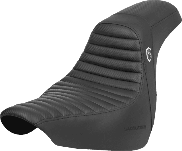 SADDLEMEN 0802-1645 Pro Series SDC Performance Seat - w/o Backrest - Tuck-n-Roll/Carbon Fiber - Gripper - FL/FX '18-'24