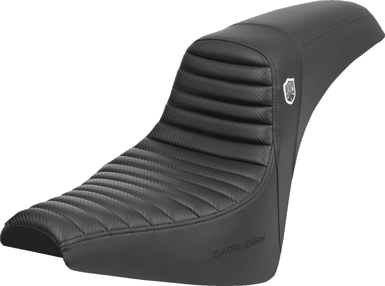 SADDLEMEN 0802-1647 Pro Series SDC Performance Seat - w/o Backrest - Tuck-n-Roll/Carbon Fiber - Gripper - FX '18-'24