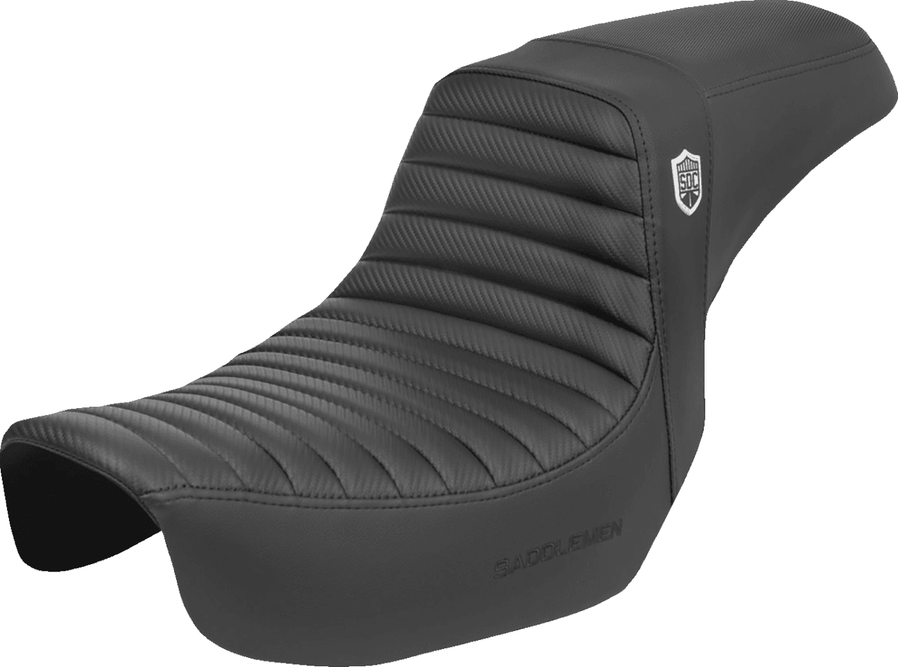 SADDLEMEN 0802-1649 Pro Series SDC Performance Seat - w/o Backrest - Tuck-n-Roll/Carbon Fiber - Gripper - Dyna '06-'17