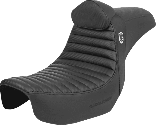 SADDLEMEN 0802-1650 Pro Series SDC Performance Seat - w/ Backrest - Tuck-n-Roll/Carbon Fiber - Gripper - Dyna '06-'17