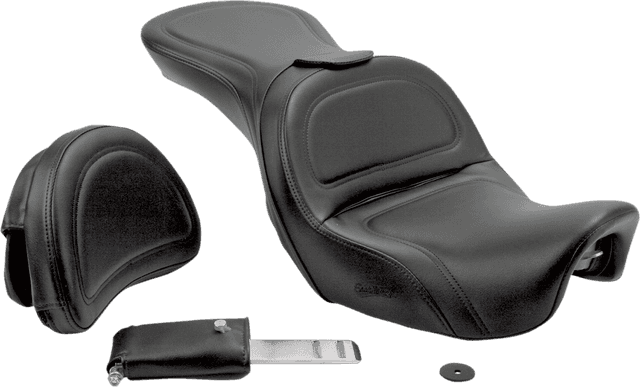 SADDLEMEN 0803-0213 Seat - Explorer™ - With Backrest - Stitched - Black - FLD/FXD '06-'17 — image 2 of 2