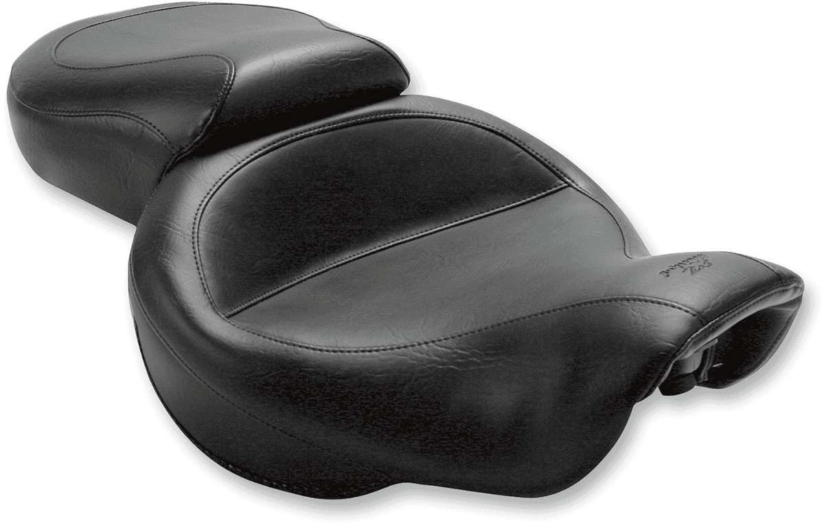 MUSTANG 0803-0226 Vintage Style Seat - Wide - Smooth - Black - Dyna