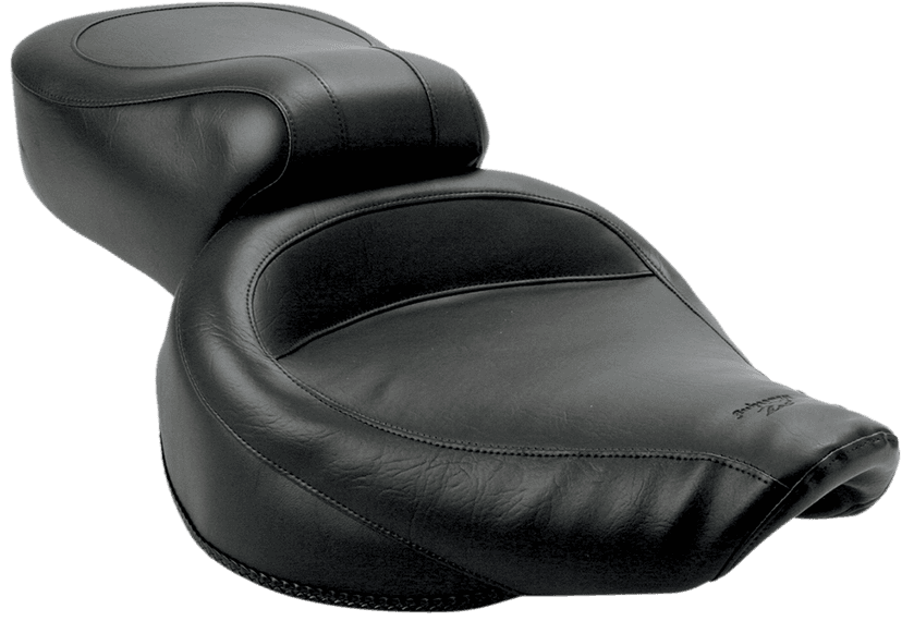 MUSTANG 0803-0229 Vintage Style Seat - Wide - Smooth - Black - Dyna — image 2 of 2