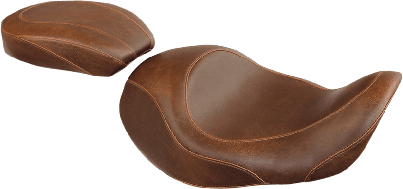 MUSTANG 0803-0400 Forward Wide Tripper Solo Seat - Plain - Brown - Dyna '06-'17 — image 2 of 2