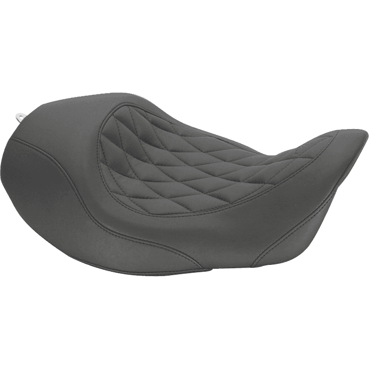 MUSTANG 0803-0401 Forward Wide Tripper Solo Seat - Diamond - Black - Dyna '06-'17