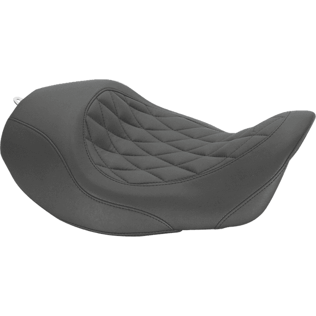 MUSTANG 0803-0401 Forward Wide Tripper Solo Seat - Diamond - Black - Dyna '06-'17 — image 1 of 3