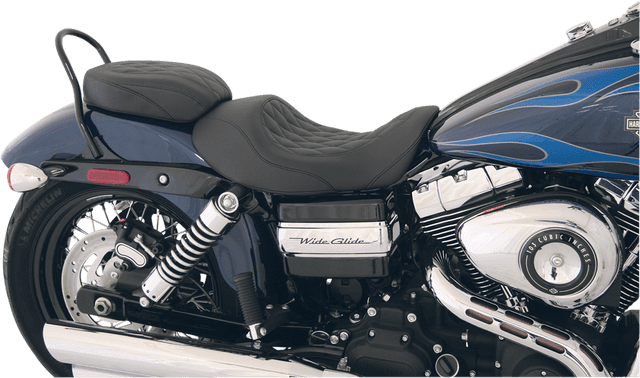 MUSTANG 0803-0401 Forward Wide Tripper Solo Seat - Diamond - Black - Dyna '06-'17 — image 3 of 3