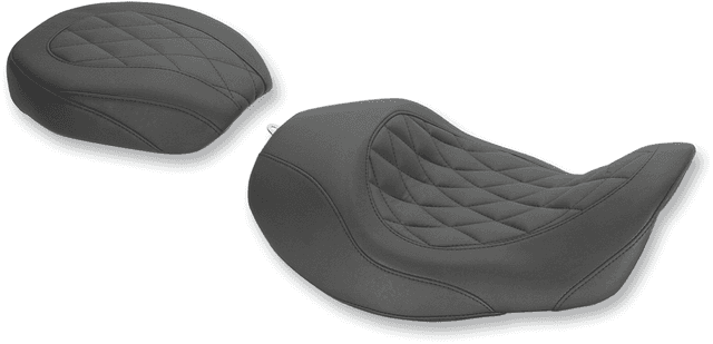 MUSTANG 0803-0401 Forward Wide Tripper Solo Seat - Diamond - Black - Dyna '06-'17 — image 2 of 3