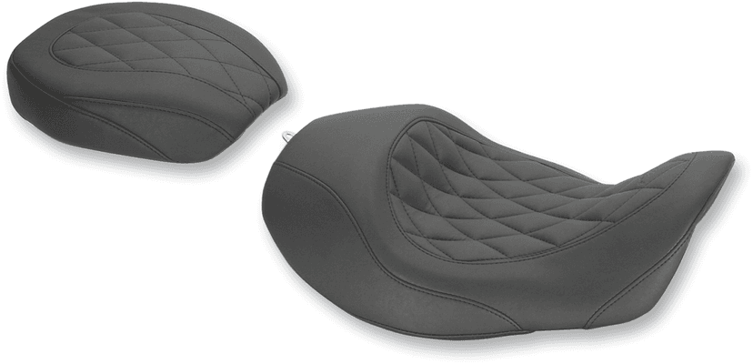 MUSTANG 0803-0401 Forward Wide Tripper Solo Seat - Diamond - Black - Dyna '06-'17 — image 2 of 3