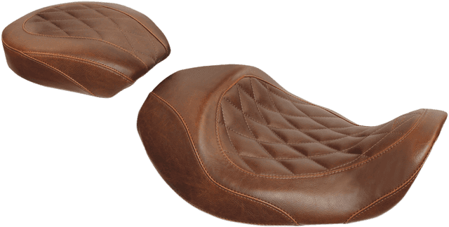 MUSTANG 0803-0402 Forward Wide Tripper Solo Seat - Diamond - Brown - Dyna '06-'17 — image 2 of 2
