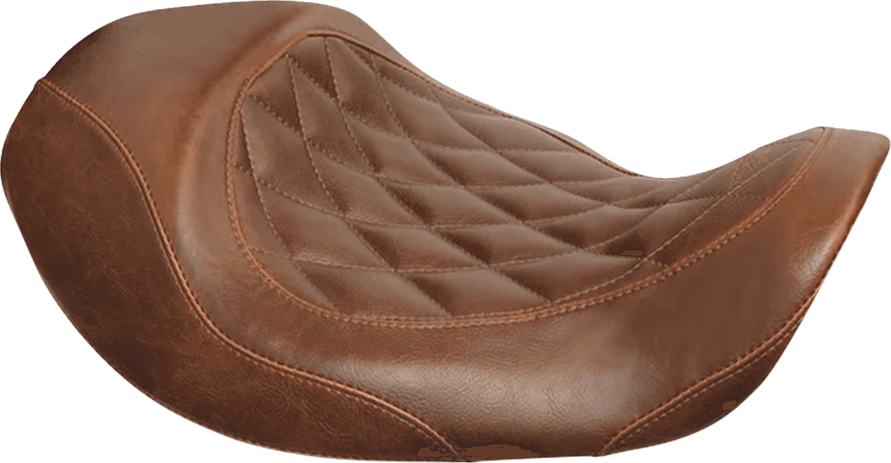 MUSTANG 0803-0402 Forward Wide Tripper Solo Seat - Diamond - Brown - Dyna '06-'17
