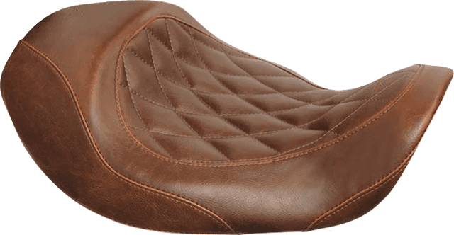 MUSTANG 0803-0402 Forward Wide Tripper Solo Seat - Diamond - Brown - Dyna '06-'17 — image 1 of 2