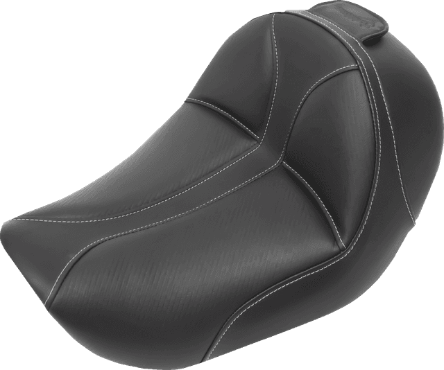 SADDLEMEN 0803-0431 Dominator Solo Seat - w/o Backrest - Black w/ Gray Stitching - FL/FX '06-'17 — image 1 of 4