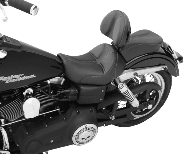 SADDLEMEN 0803-0431 Dominator Solo Seat - w/o Backrest - Black w/ Gray Stitching - FL/FX '06-'17 — image 3 of 4