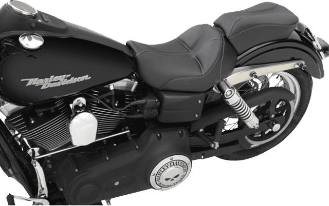 SADDLEMEN 0803-0431 Dominator Solo Seat - w/o Backrest - Black w/ Gray Stitching - FL/FX '06-'17 — image 4 of 4