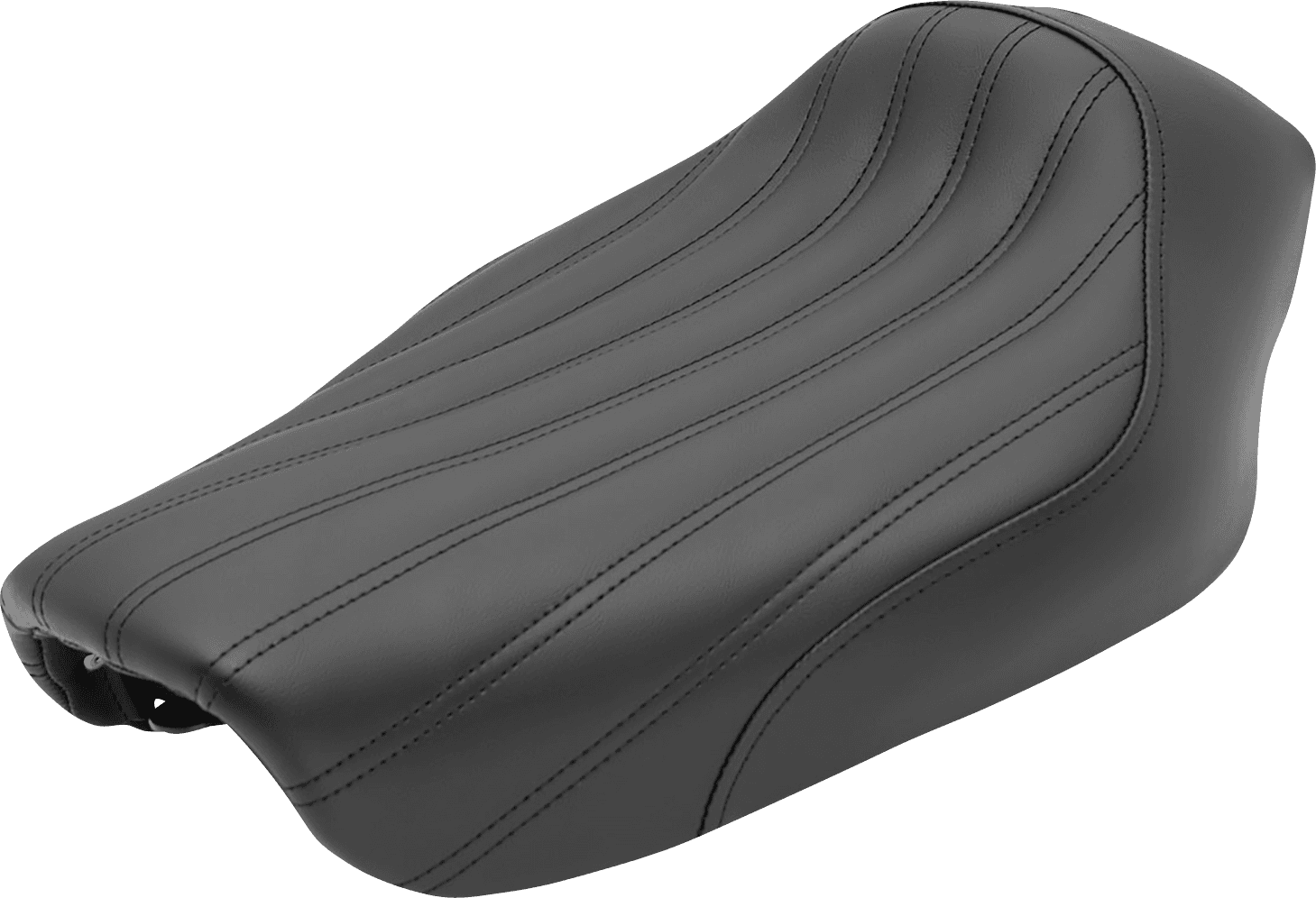 SADDLEMEN 0803-0522 Knuckle Solo Seat - Ribbed - Black - FXD '04-'05