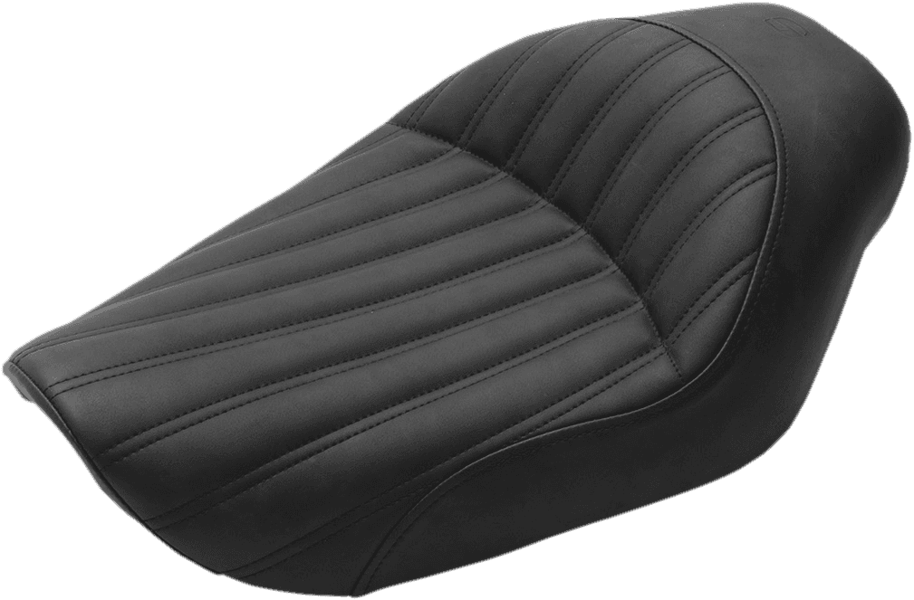 SADDLEMEN 0803-0523 Knuckle Solo Seat - Ribbed - Black - FXD '96-'03
