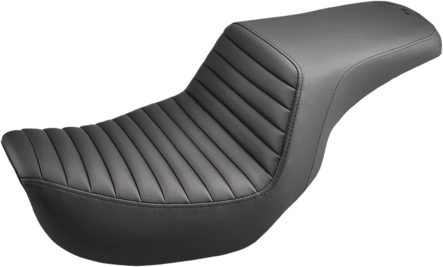 SADDLEMEN 0803-0529 Step-Up Seat - Front Tuck-n-Roll - Black - Dyna