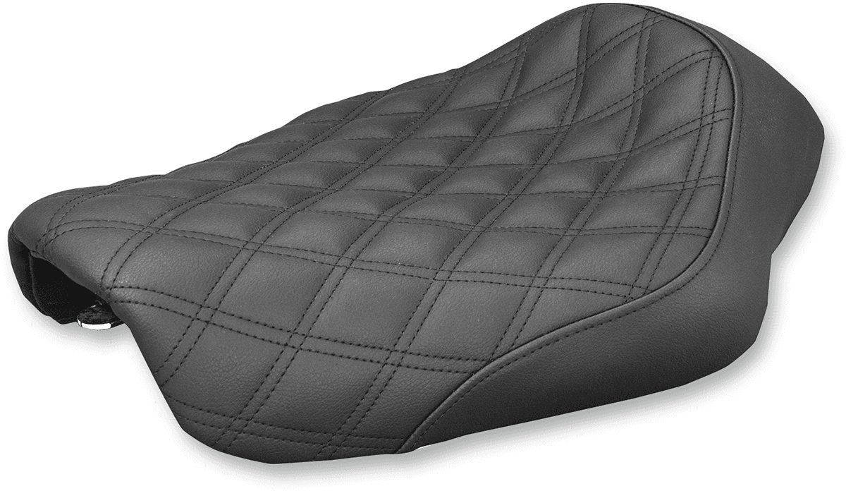 SADDLEMEN 0803-0551 Renegade™ Solo Seat - Lattice Stitched - Black - Dyna '04-'05