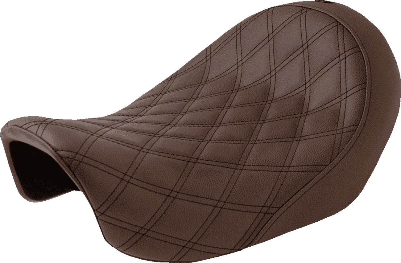 SADDLEMEN 0803-0552 Renegade™ Solo Seat - Lattice Stitched - Brown - Dyna '06-'17