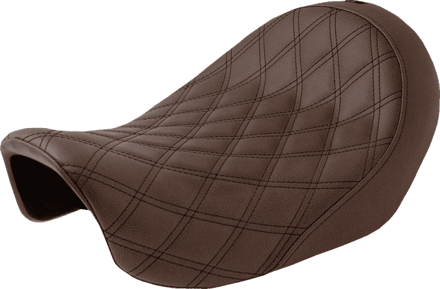SADDLEMEN 0803-0552 Renegade™ Solo Seat - Lattice Stitched - Brown - Dyna '06-'17