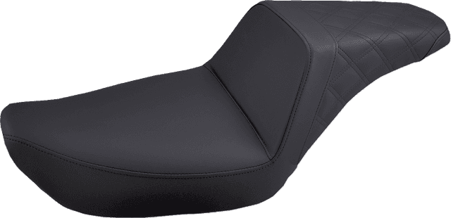 SADDLEMEN 0803-0566 Step-Up Seat - Rear Lattice Stitched - Black - FXD