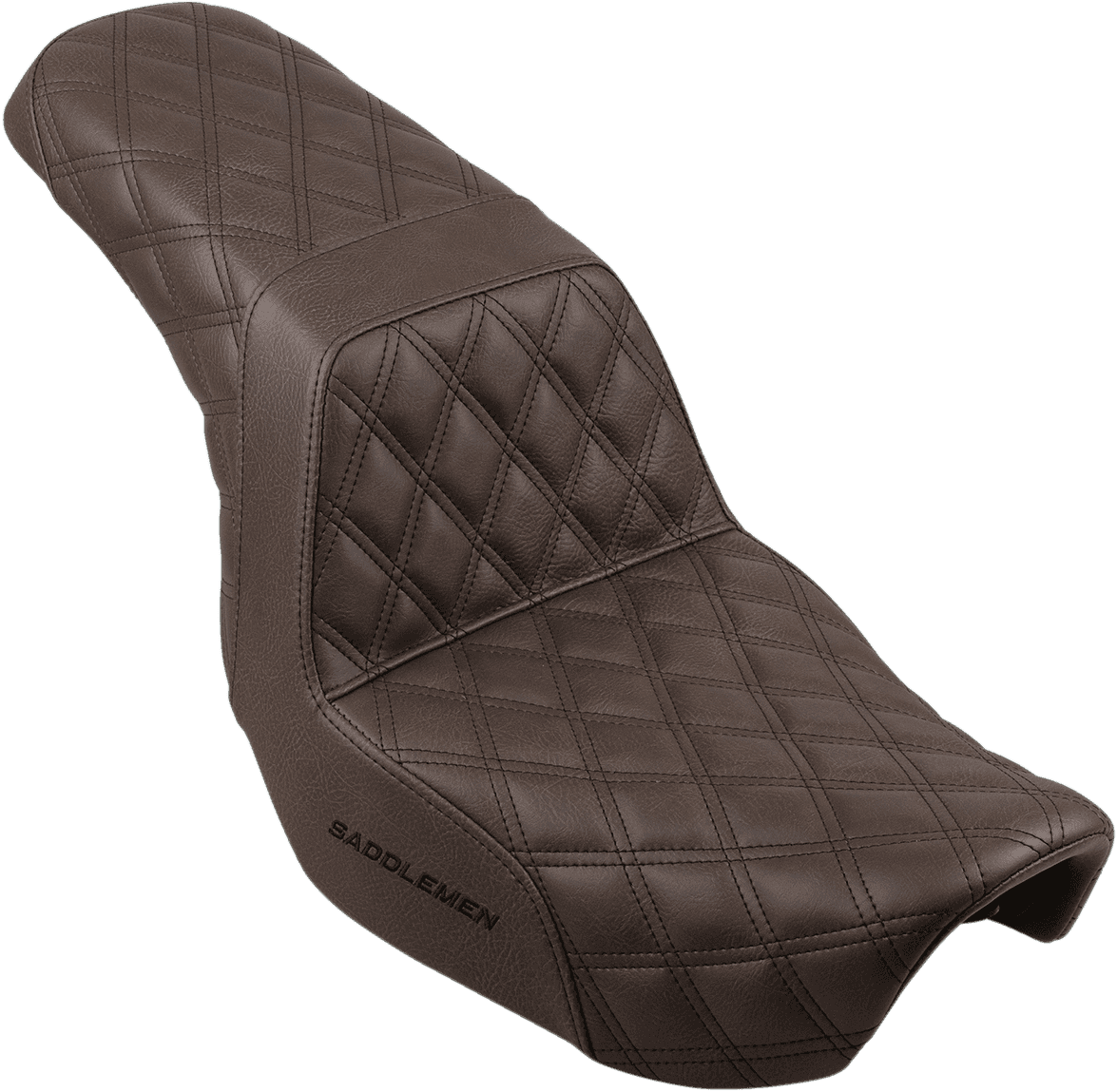 SADDLEMEN 0803-0589 Step-Up Seat - Full Lattice Stitch - Brown - Dyna