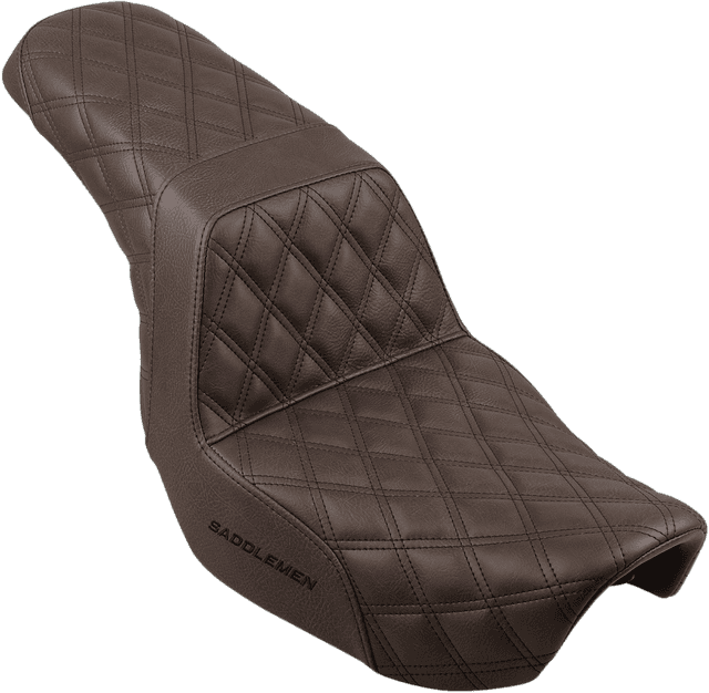 SADDLEMEN 0803-0589 Step-Up Seat - Full Lattice Stitch - Brown - Dyna