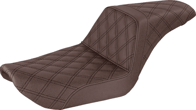 SADDLEMEN 0803-0606 Step-Up Seat - Full Lattice Stitch - Brown - Dyna