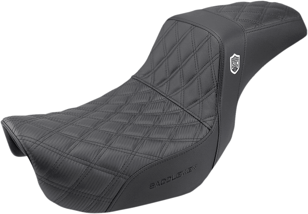 SADDLEMEN 0803-0629 Pro Series SDC Performance Seat - w/o Backrest - Lattice Stitch/Lumbar Gripper - FLD/FXD '06-'17