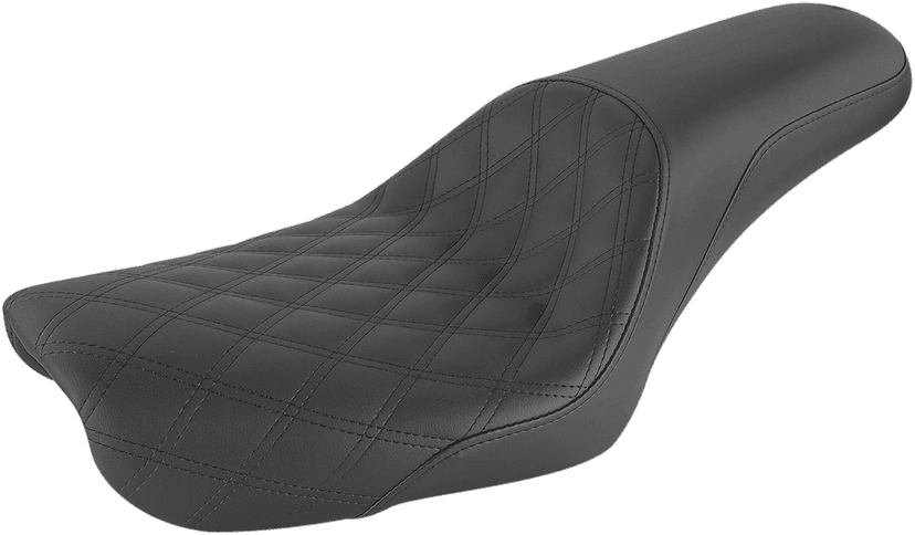 SADDLEMEN 0803-0632 Profiler Seat - Front Lattice/Rear Smooth - Black - FXD '04-'05